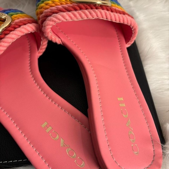 Coach Jolie Rope Sandal Pink Lemonade & Rainbow Color Scheme , Size 9.5 - Picture 3 of 5